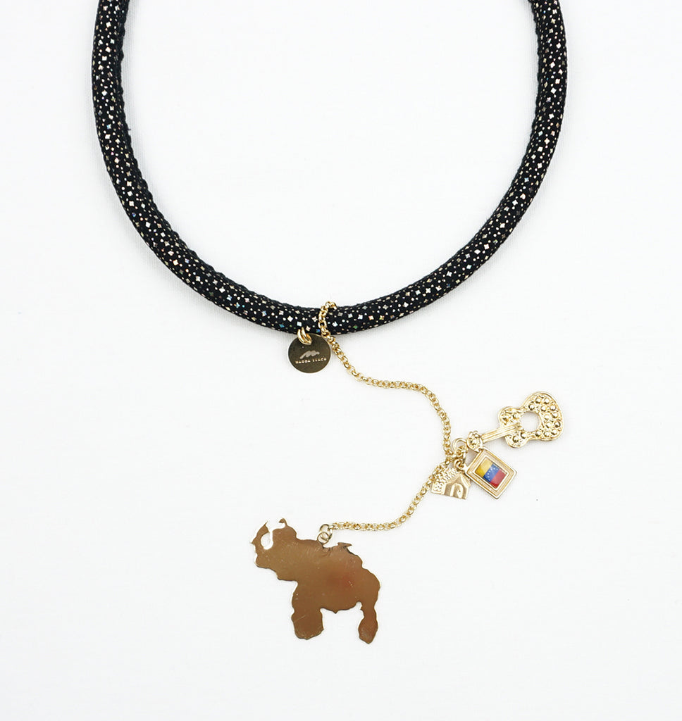 Venezuela Black Sparkle Choker